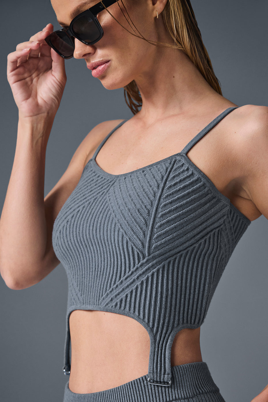 Denim Knit Garter Tank - Steel Grey/Anthracite - Image 2