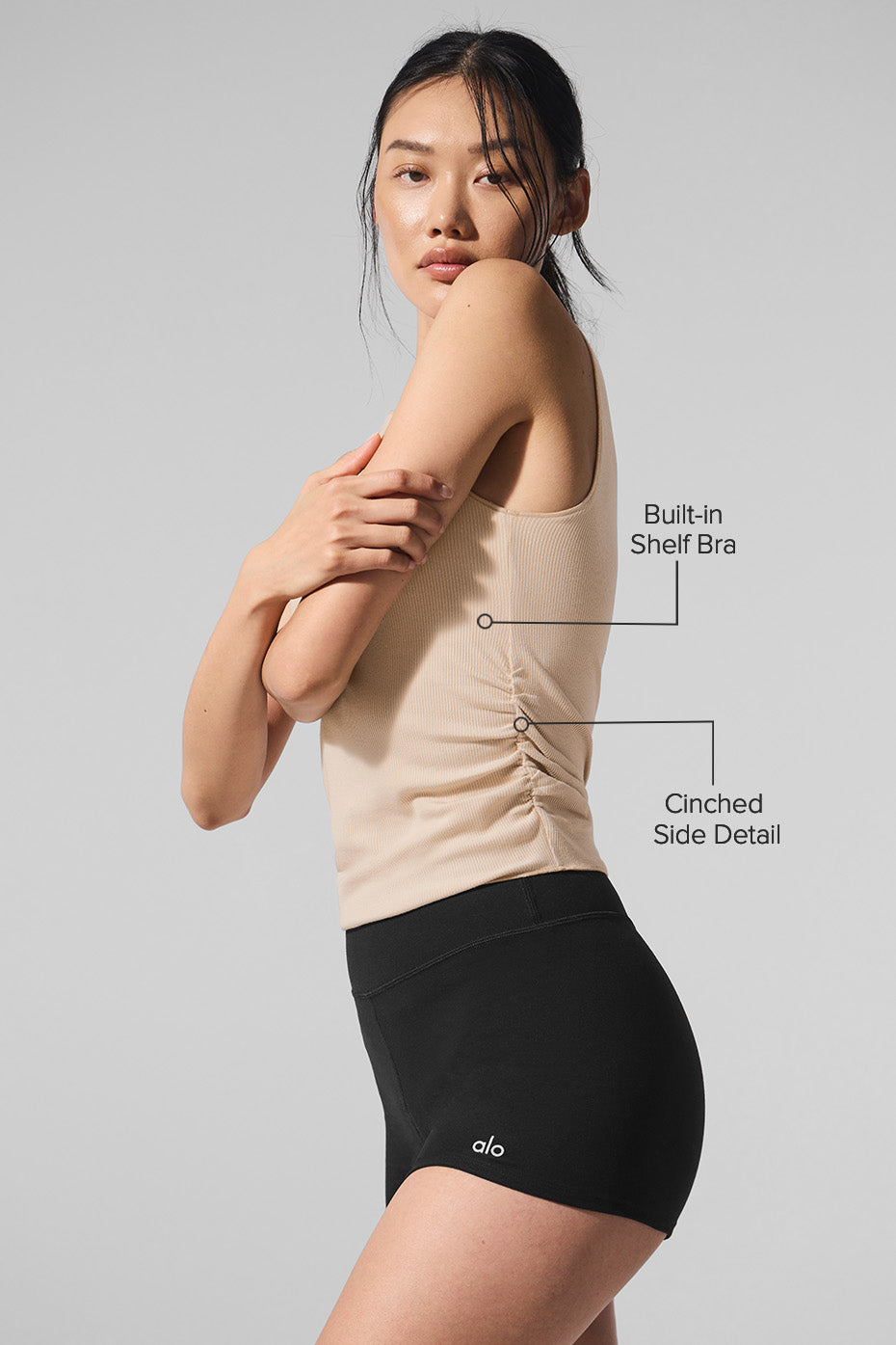 Ribbed En Pointe Tank - Macadamia - Image 2