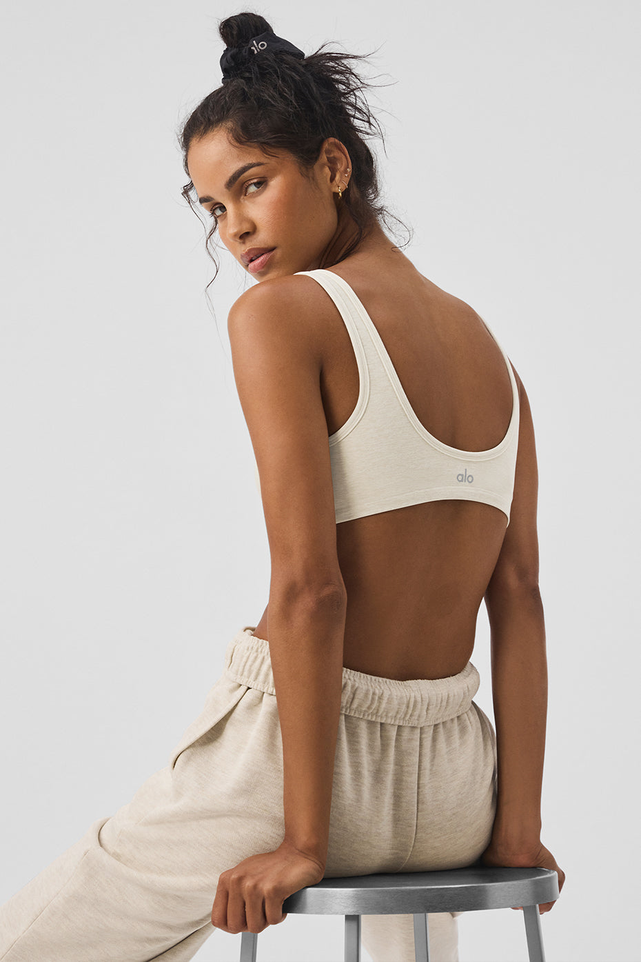 Alosoft Center Stage Bra - Oatmeal Heather - Image 2