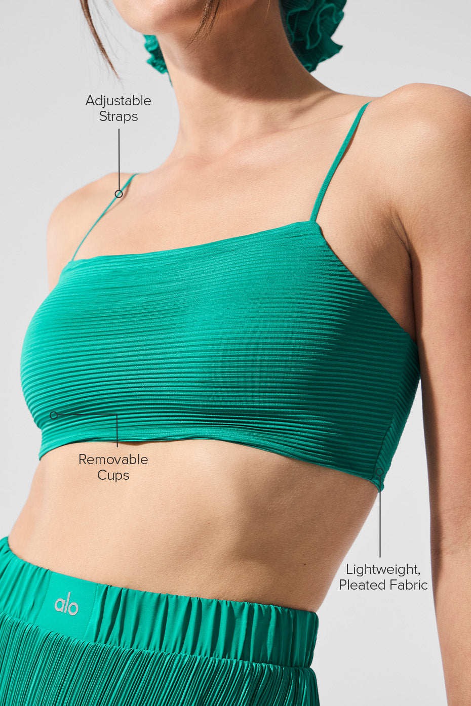 Micro Plisse Game On Bra - Spruce Green - Image 2