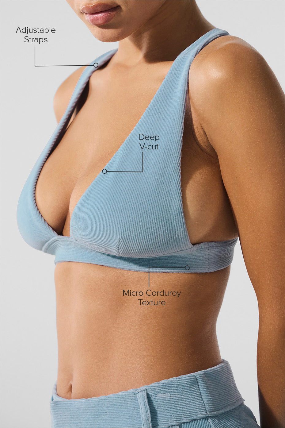 Micro Corduroy Dreamer Bra - Celestial Blue - Image 2