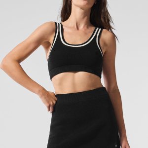 Tennis Club Sweater Knit Bra - Black/Ivory