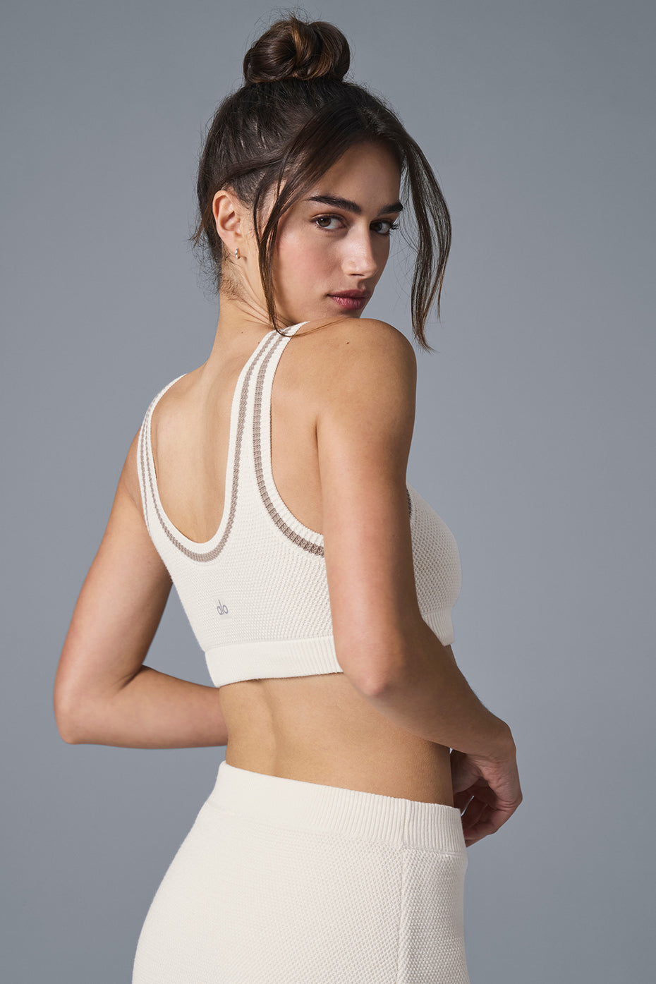 Tennis Club Sweater Knit Bra - Ivory/Gravel - Image 2