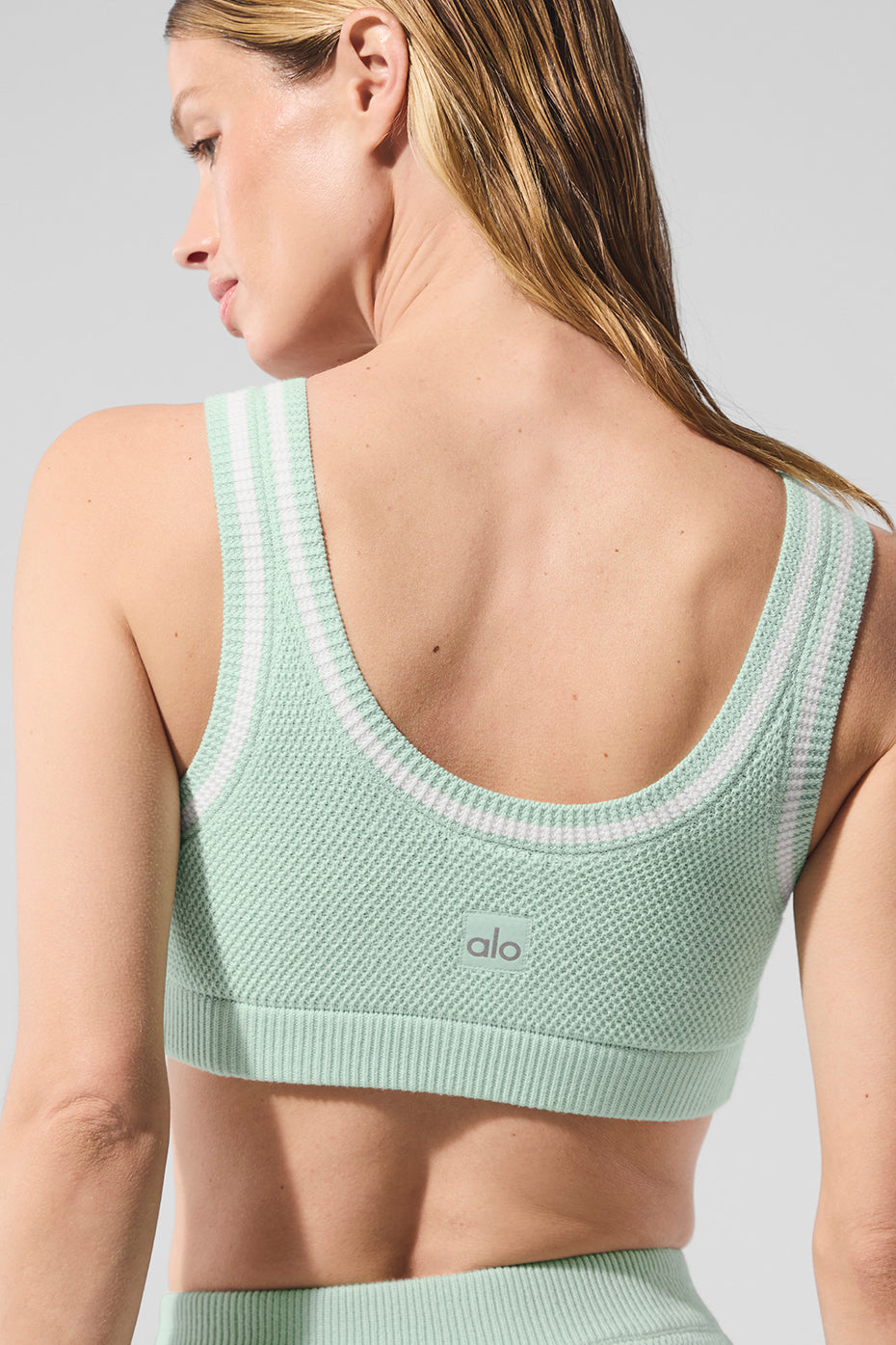 Tennis Club Sweater Knit Bra - Spearmint/White - Image 4