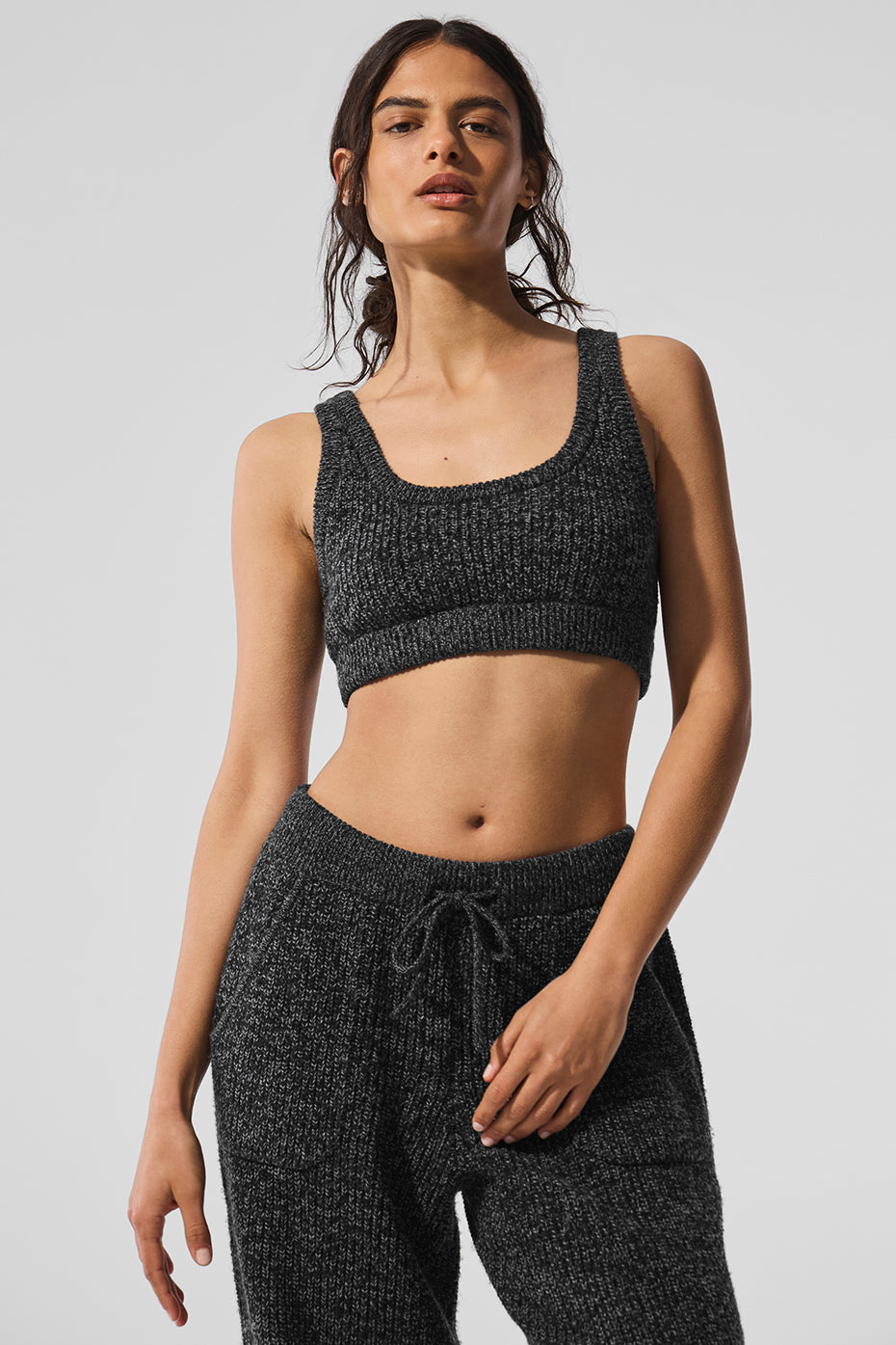 Marl Sweater Bra - Black Marl - Image 4