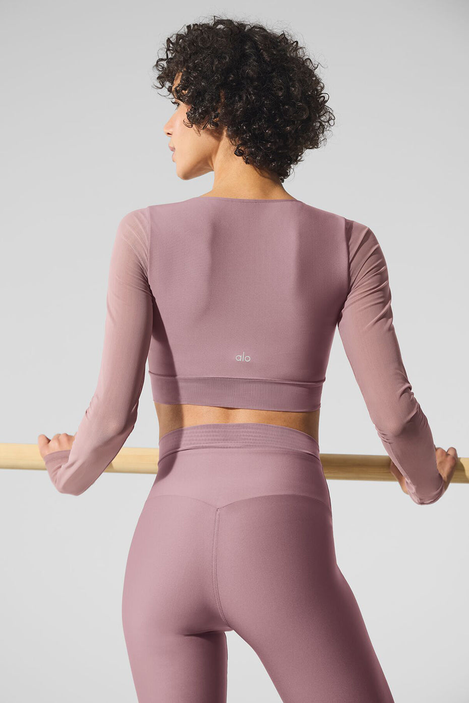 Airlift Mesh Divine Long Sleeve Bra - Smoky Quartz - Image 2