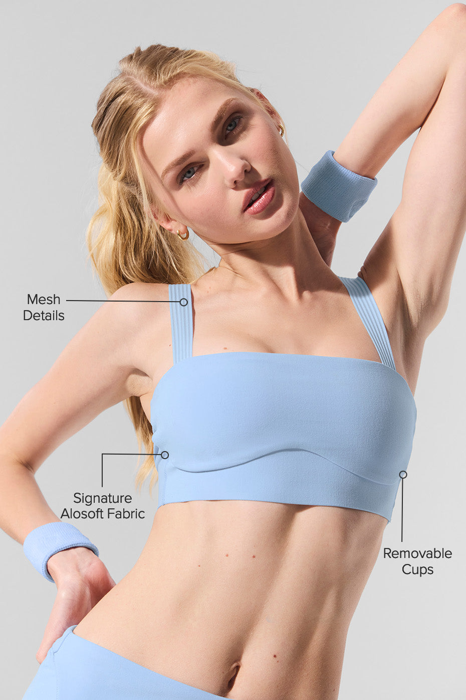 Alosoft Serve It Up Bra - Seashell Blue - Image 2