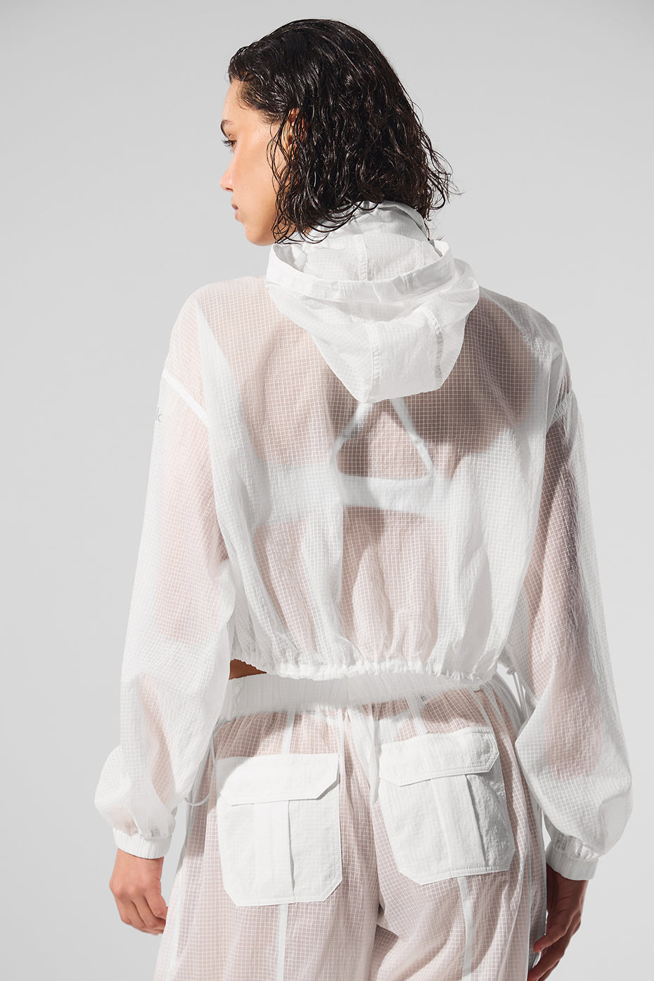 Cropped Game Time Full Zip Jacket - White - Image 3