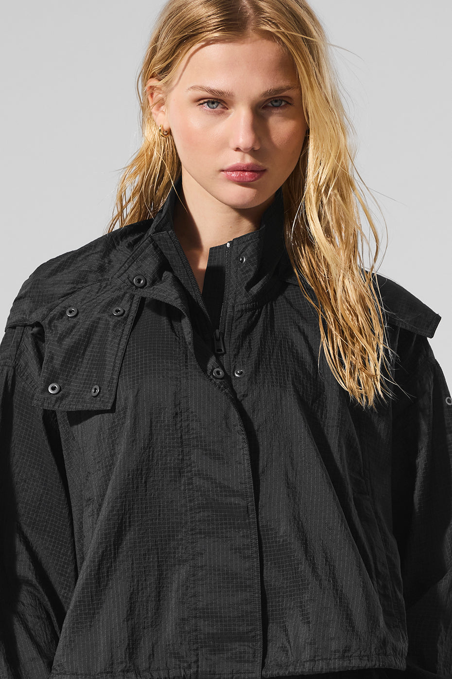 Cropped Game Time Full Zip Jacket - Black - Image 4