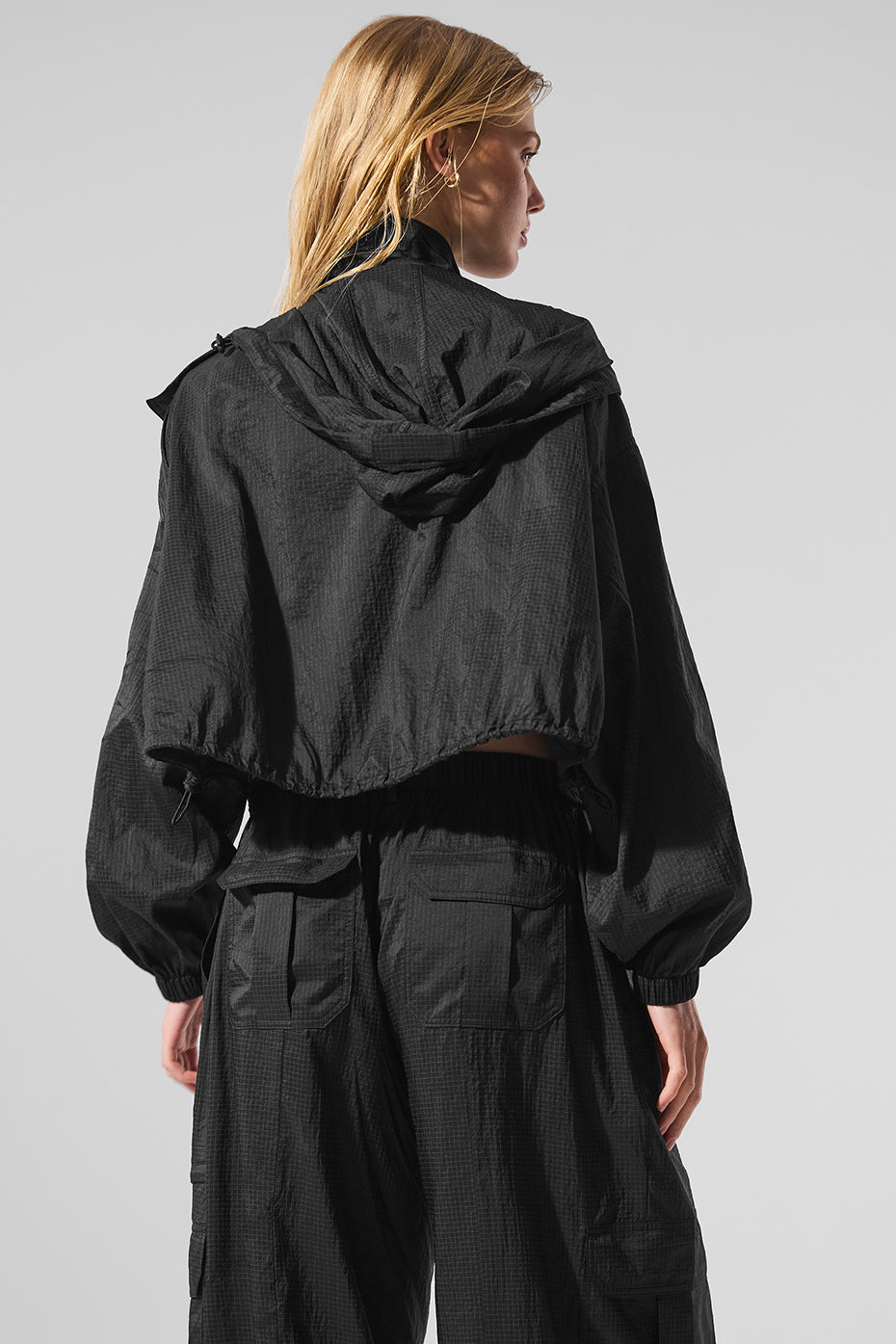 Cropped Game Time Full Zip Jacket - Black - Image 3