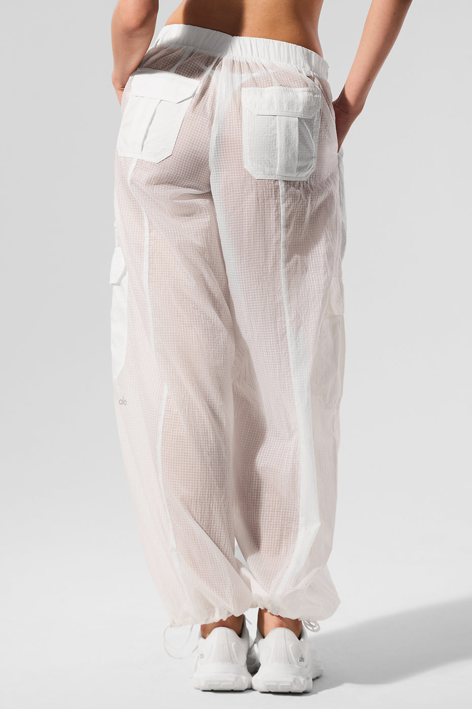 Sheer Game Time Wide Leg Jogger - White - Image 3